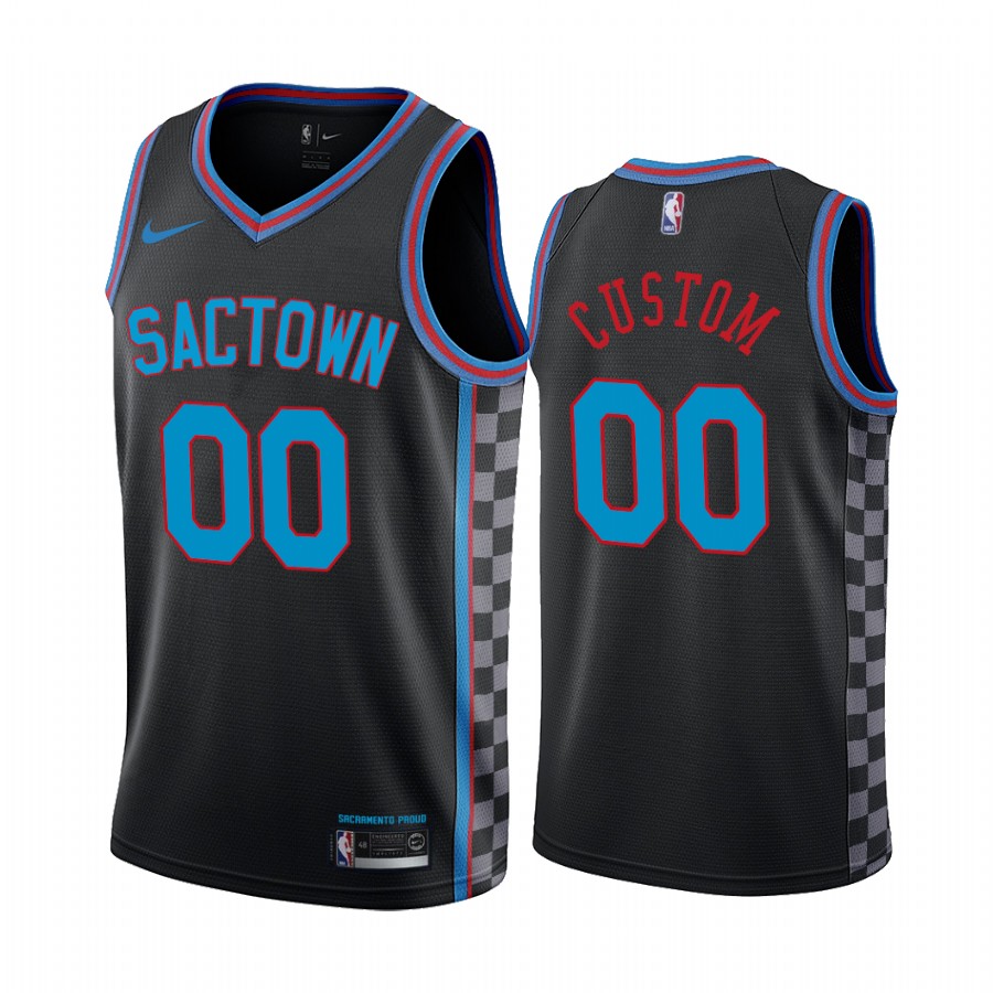 Men's Sacramento Kings Active Player Custom 2020-21 Black NBA City Edition Stitched Jersey
